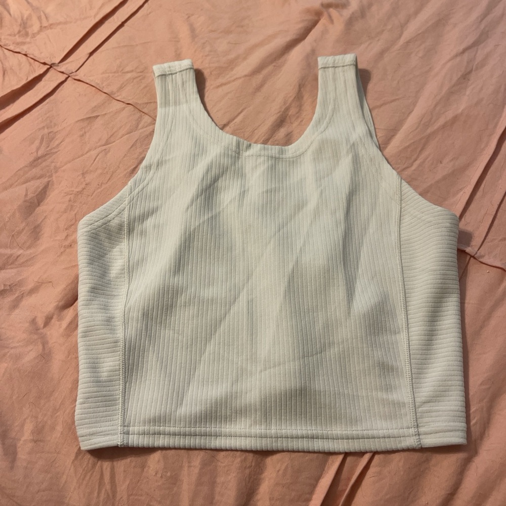 Lululemon Athletica White Ribbed Tank Top